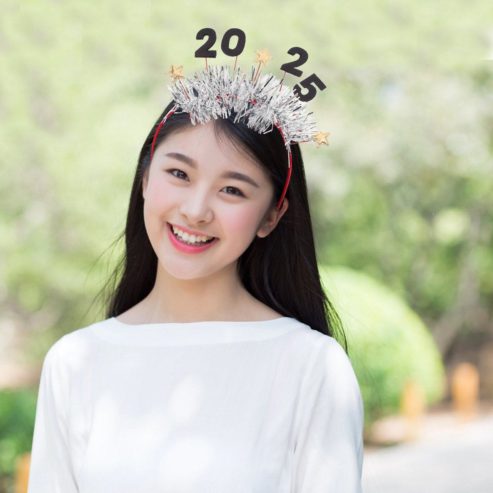 Photo Booth Prop - 2025年新年ヘッドバンド スターテーマ グリッターパーティーヘッドウェア 大人用 フェスティバルフォトブース小道具 ホリデーお祝いアクセサリー