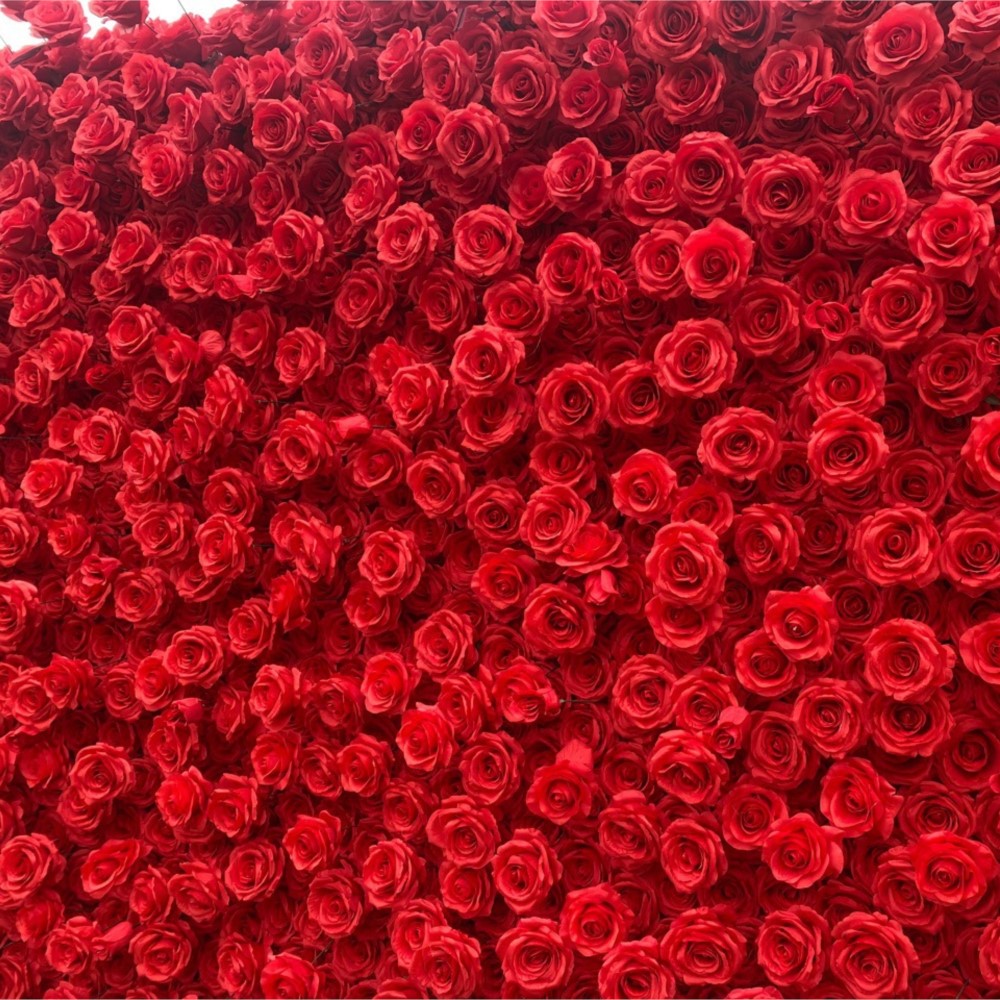 Uflower レッドローズ 5D 布製フラワーウォール ウ - Wedding Backdrop Curtain のレビューと価格