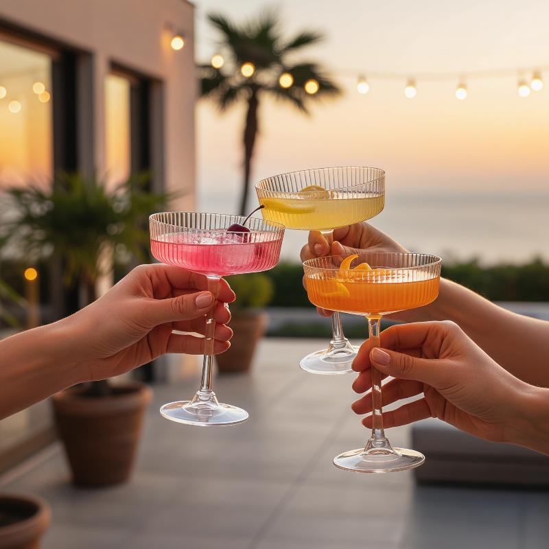10個入り 環境に優しい透明プラスチック製マティーニグラス  - Champagne Tower Set のレビューと価格