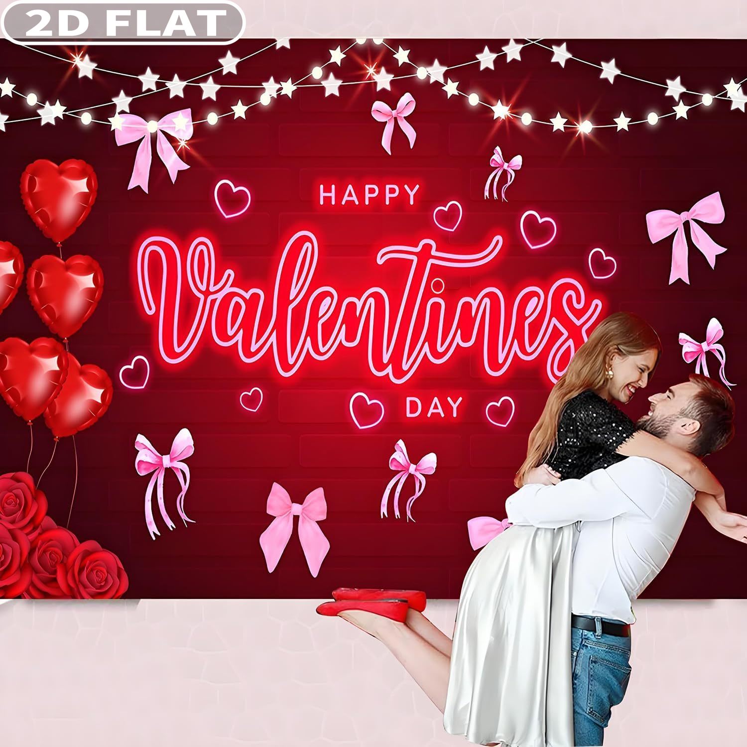 2D フラット 1個 ハッピーバレンタインデー パーティー  - Photo Booth Prop のレビューと価格