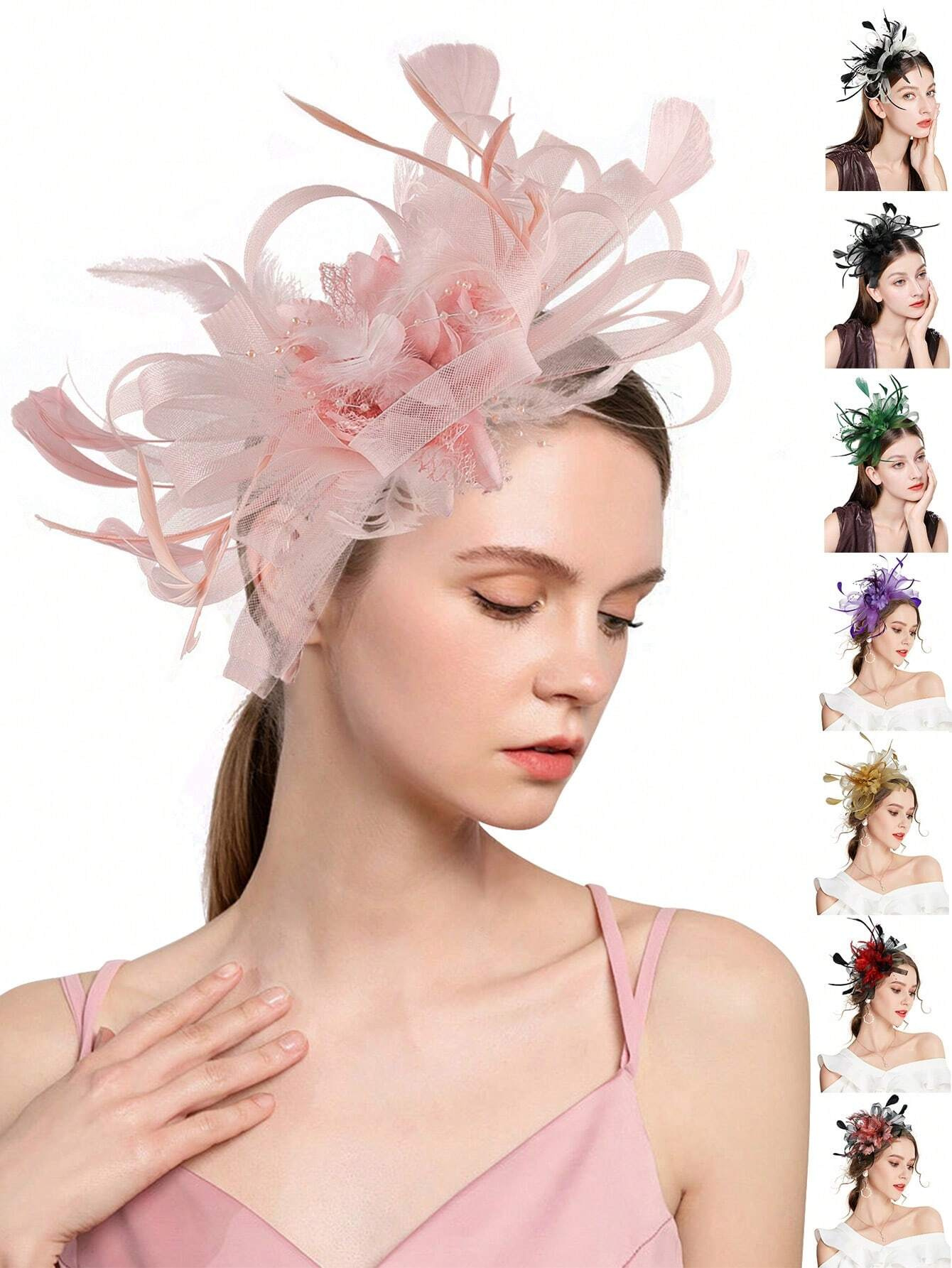 1pc フェザー付きファシネーターヘッドバンド、女性のティー - Wedding Dress Supply のレビューと価格