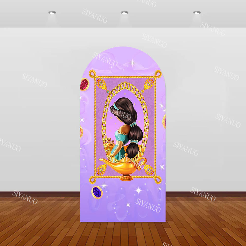 プリンセスジャスミンアラジン背景幕ベビーシャワー子供の誕生日 - Photo Booth Prop のレビューと価格