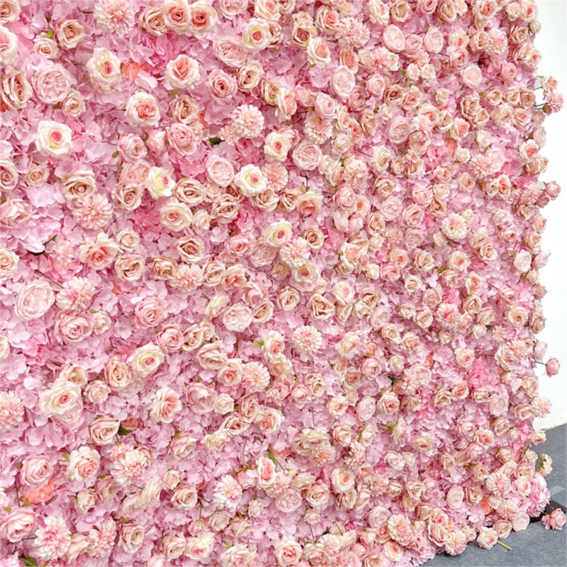 Uflower ピンクローズアジサイ布製フラワーウォールウェ - Wedding Backdrop Curtain のレビューと価格