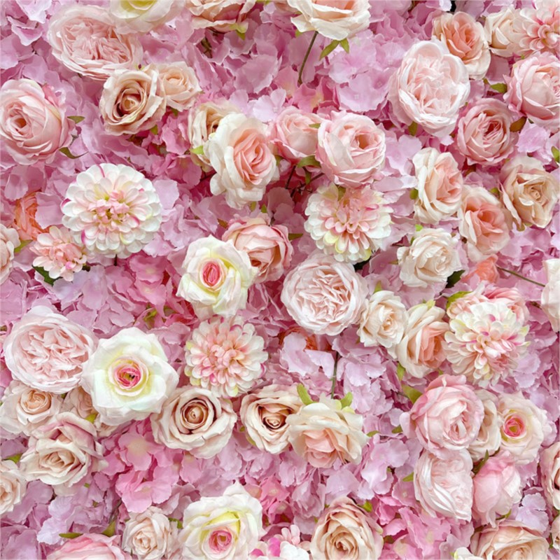 Uflower ピンクローズアジサイ布製フラワーウォールウェ - Wedding Backdrop Curtain のレビューと価格