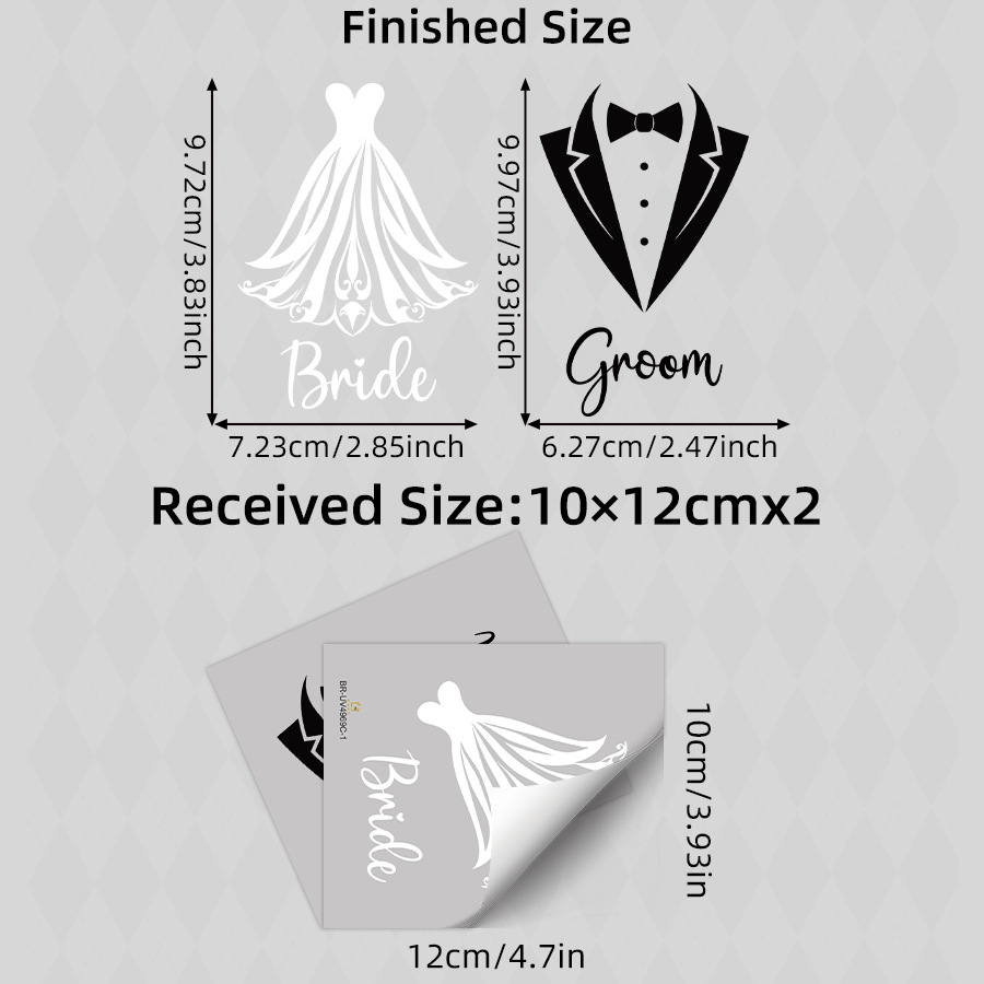 新郎新婦用ウェディングシャンパングラスデコレーションステッカ - Wedding Dress Supply のレビューと価格