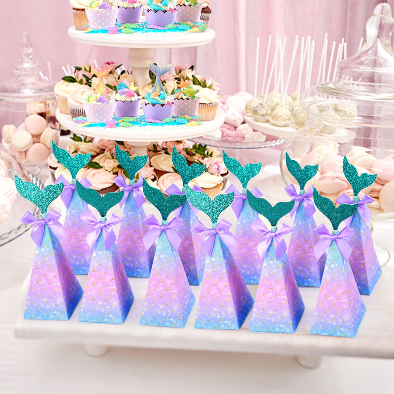 10 個リトルマーメイドキャンディボックスマーメイドテールギ - Wedding Supply.Box のレビューと価格