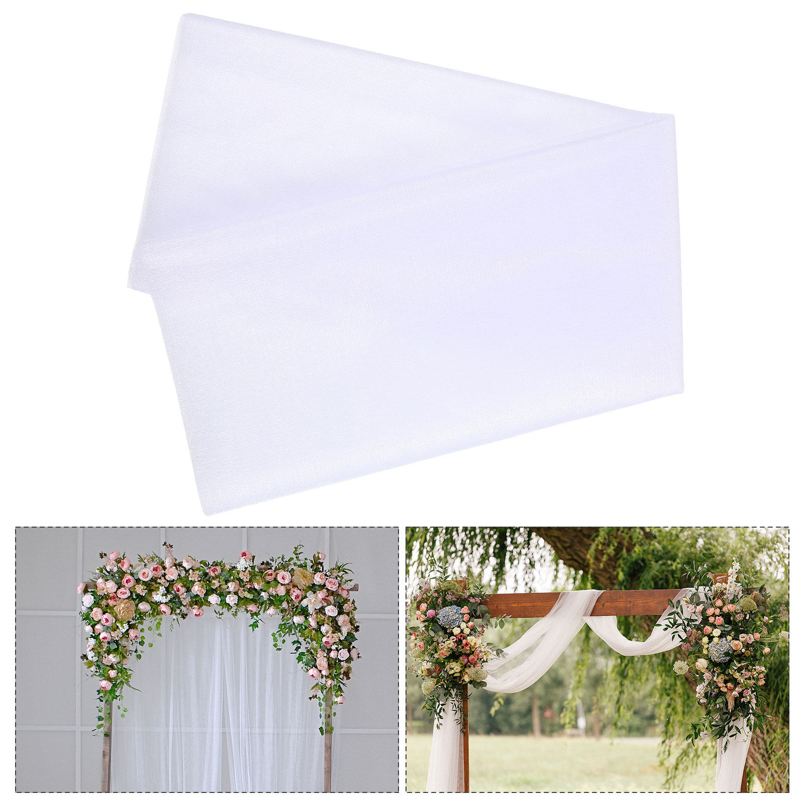 ウェディングアーチ用ドレープ1セット オーガンザ生地 バック - Wedding Backdrop Curtain のレビューと価格