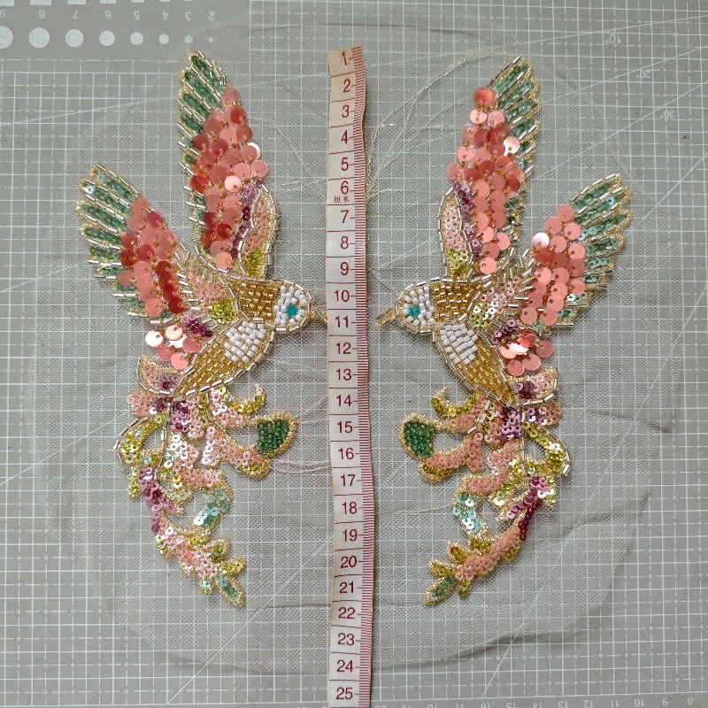 1組の新作ビーズ刺繍鳥飾りアクセサリー、花嫁のウェディングド - Wedding Dress Supply のレビューと価格